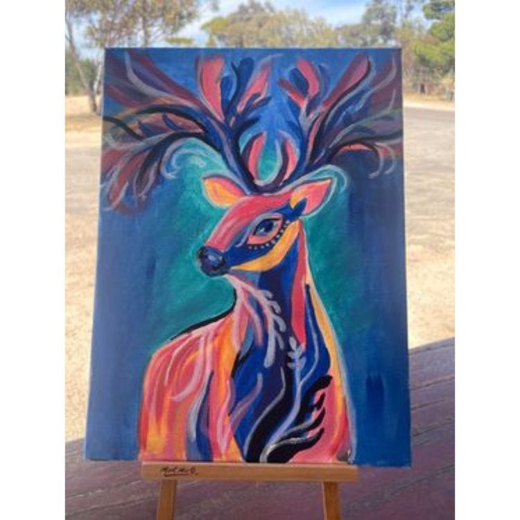 'Blossoming Deer, Blue Cockatoo, Bluebell Has a Beef & Cheeky Galah' Multi Painting Pack