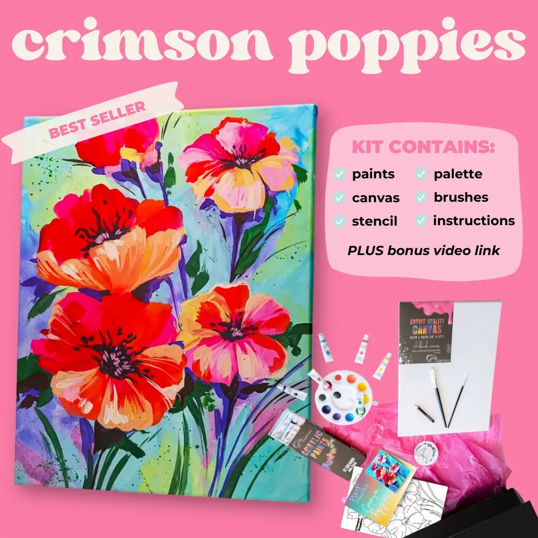 'Crimson Poppies' Kit - LIMITED STOCK - Party in a Paint Box