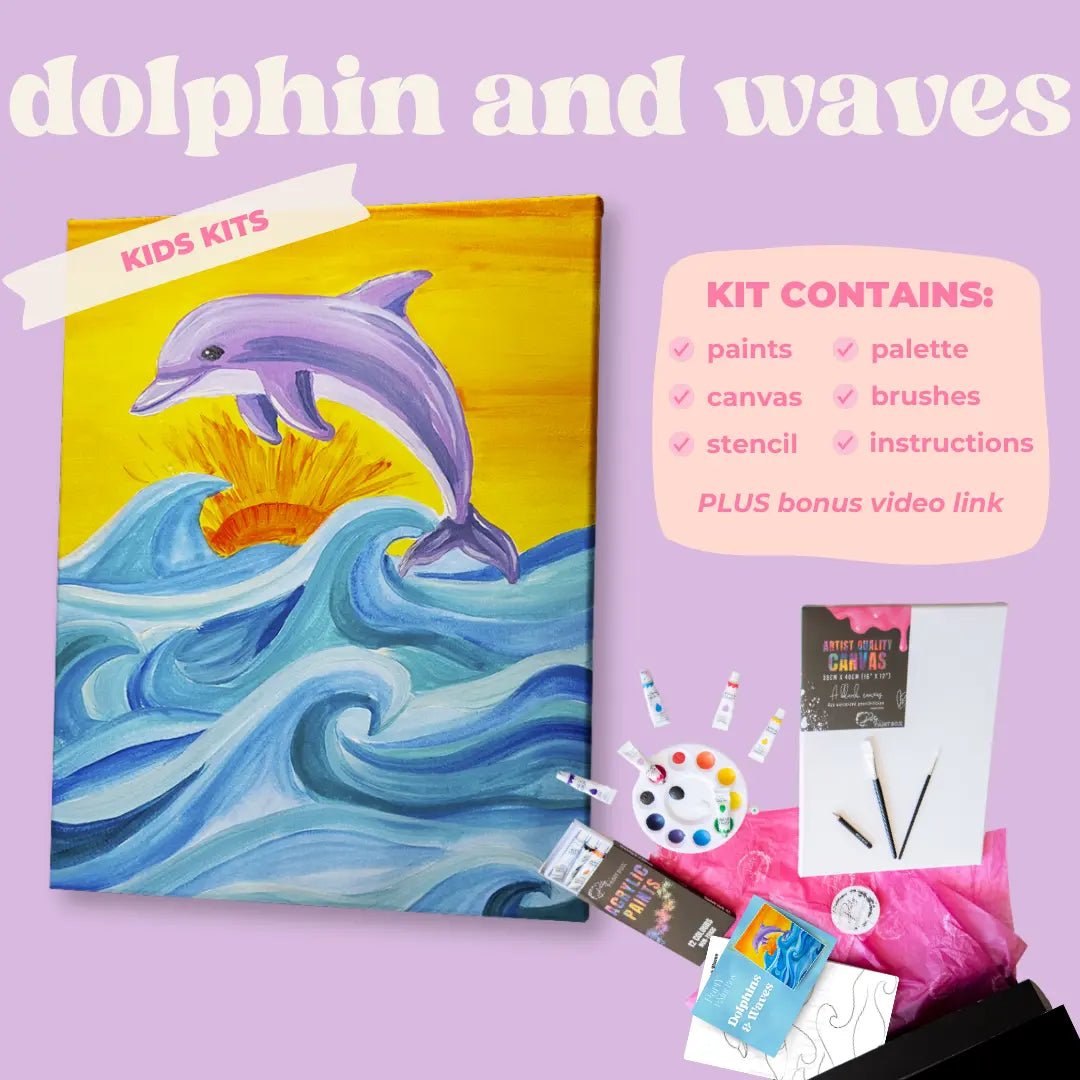 'Dolphin and Waves' Kit - Party in a Paint Box
