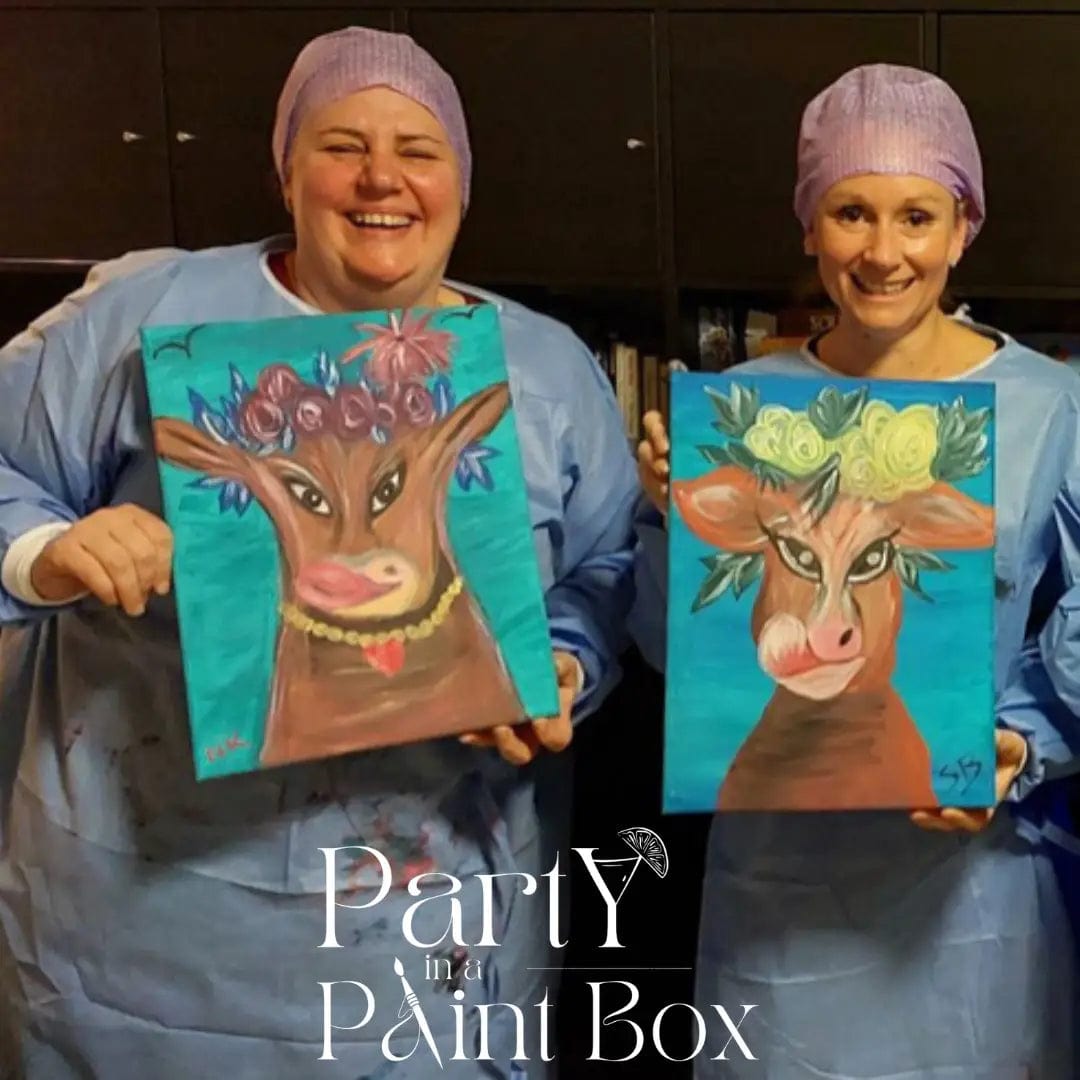'Flower Crown Cow' Kit - Party in a Paint Box