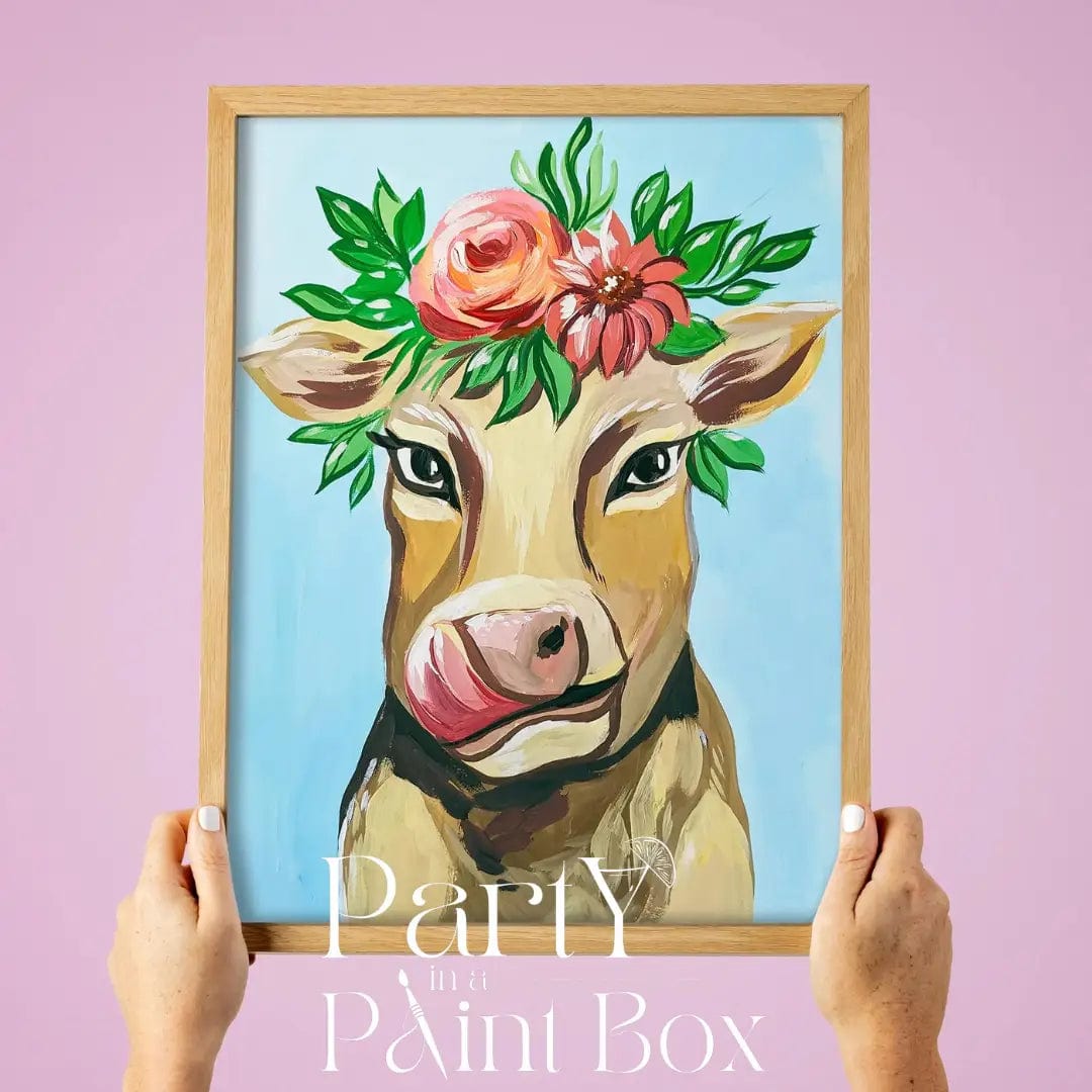 'Flower Crown Cow' Kit - Party in a Paint Box
