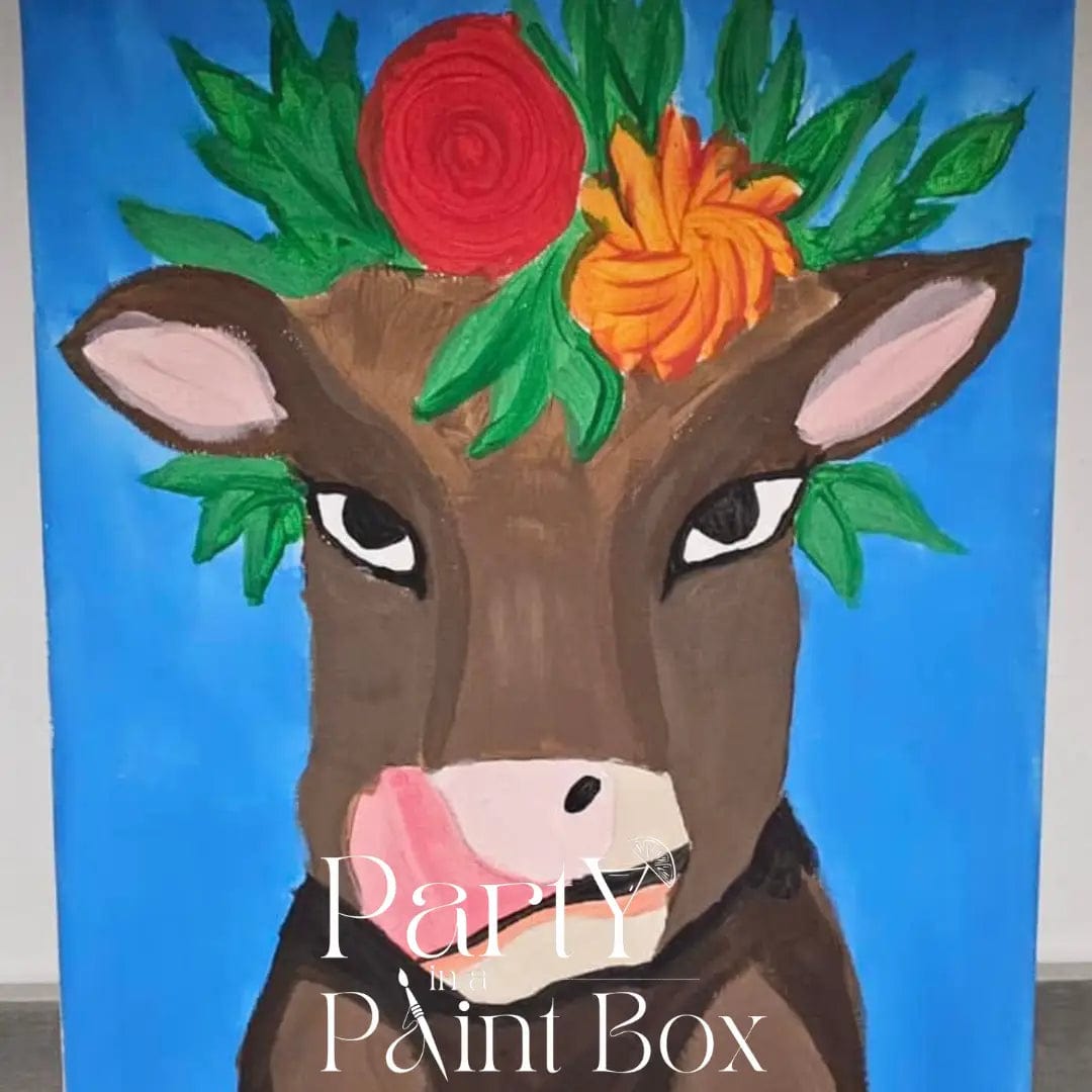 'Flower Crown Cow' Kit - Party in a Paint Box
