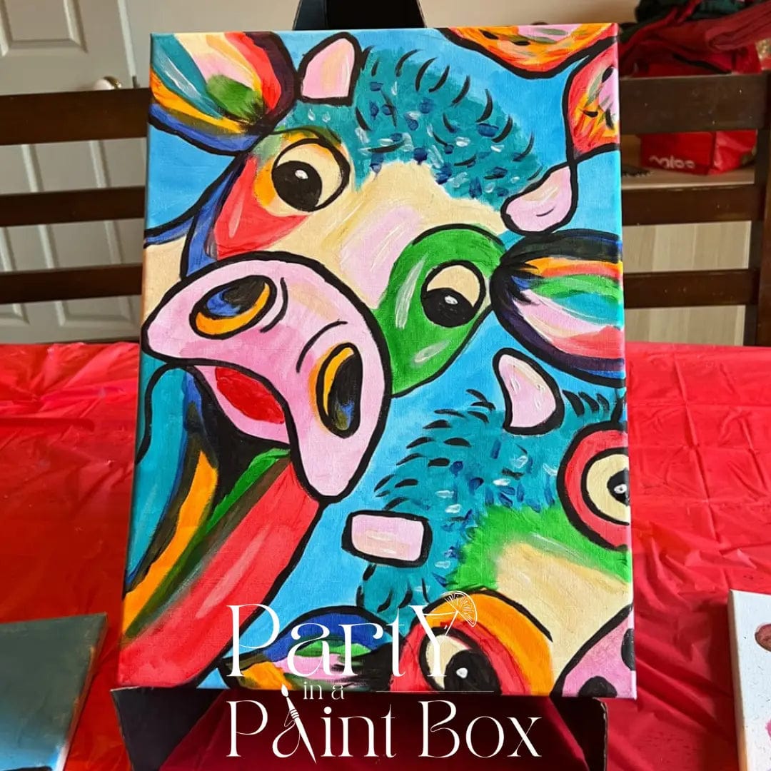 'Peek A Boo Cows' Kit - Party in a Paint Box
