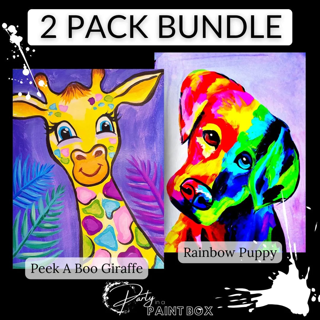 'Peek A Boo Giraffe' & 'Rainbow Puppy' Multi Painting Pack