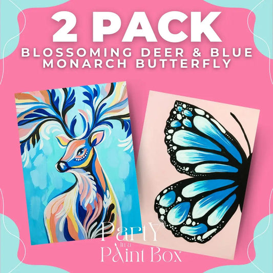 Blossoming Deer & Blue Monarch Butterfly 2 Pack Bundle