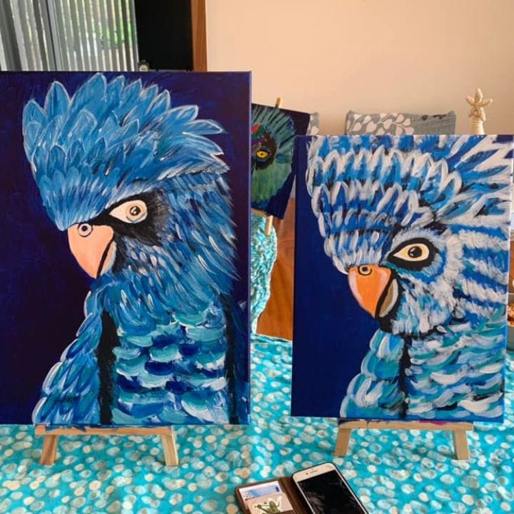 'Angry Emu, Flutter by Butterfly, Blue Cockatoo & Bluebell Has a Beef' Multi Painting Pack