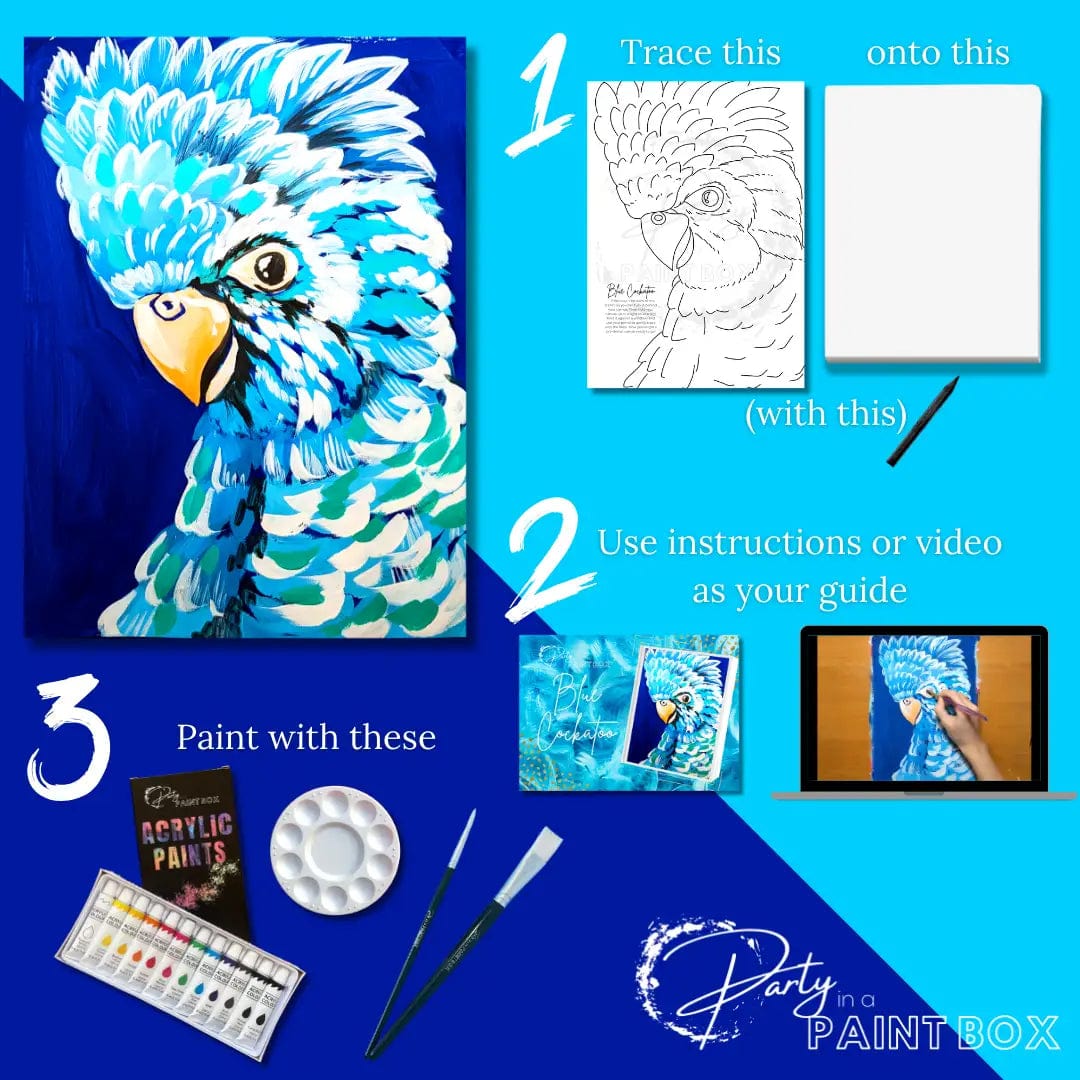 'Blue Cockatoo' Painting Pack