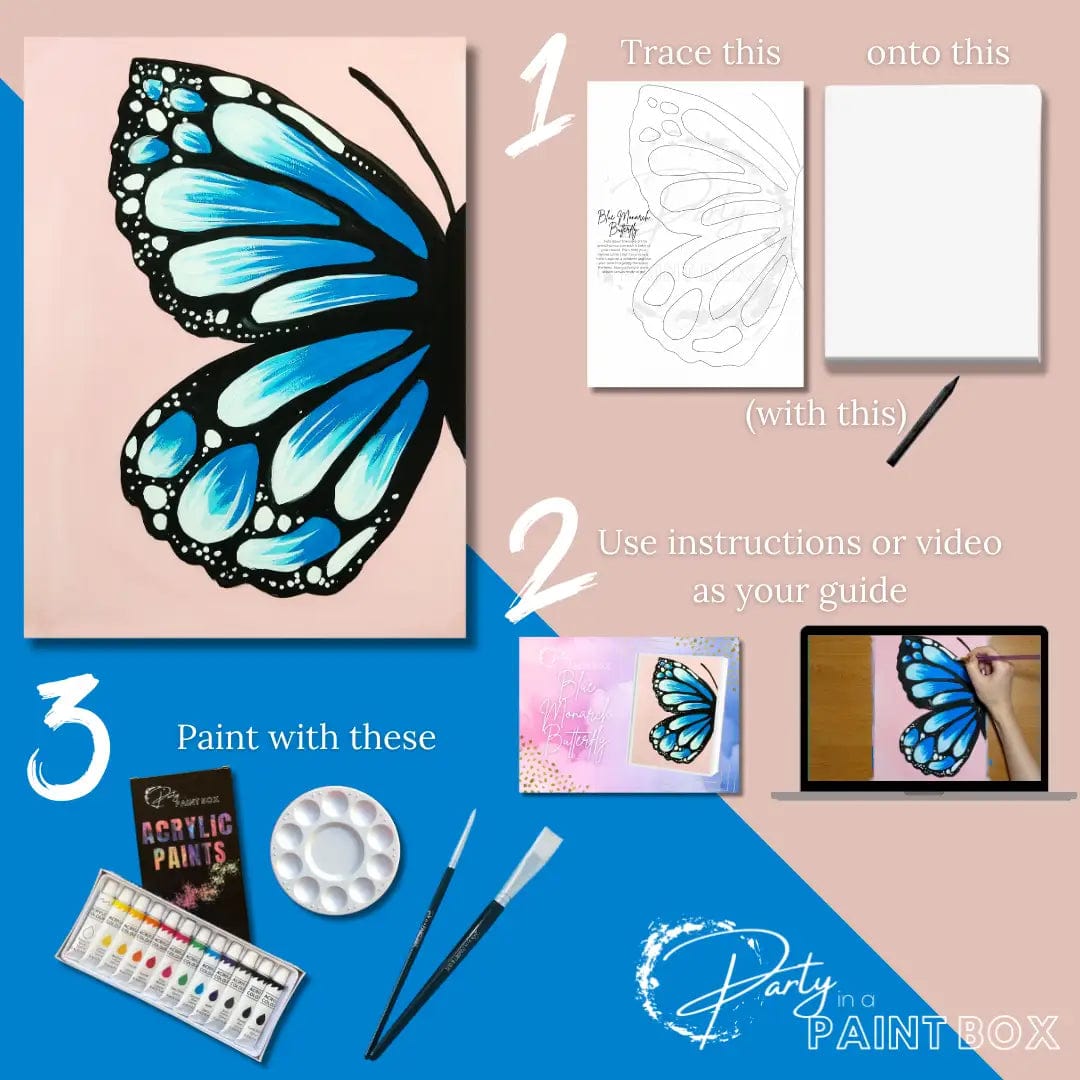 'Blue Monarch Butterfly' Painting Pack
