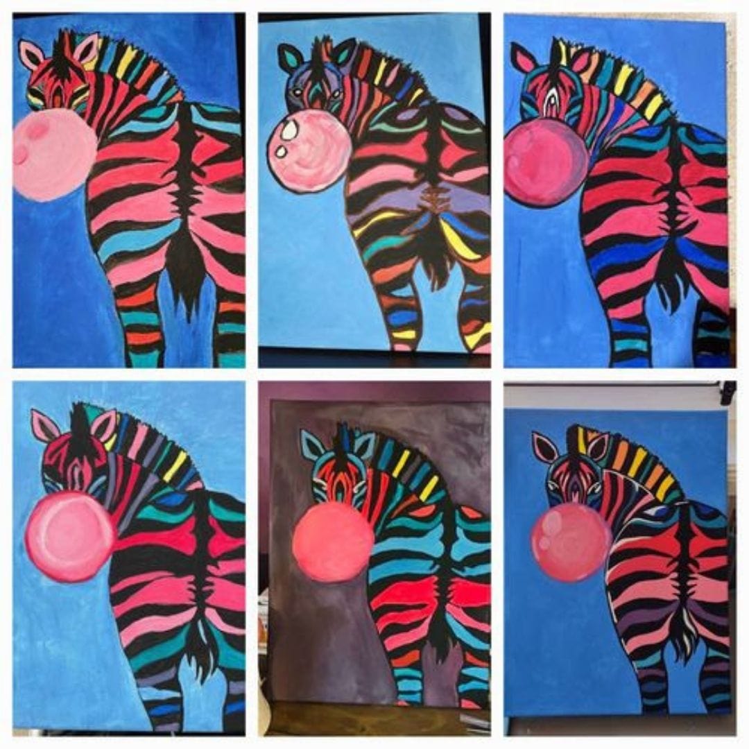 'Bubblegum Zebra' Painting Pack
