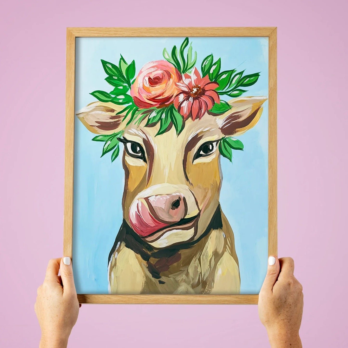 'Flower Crown Cow' Painting Pack