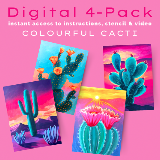 Colourful Cacti - Digital 4-Pack Bundle