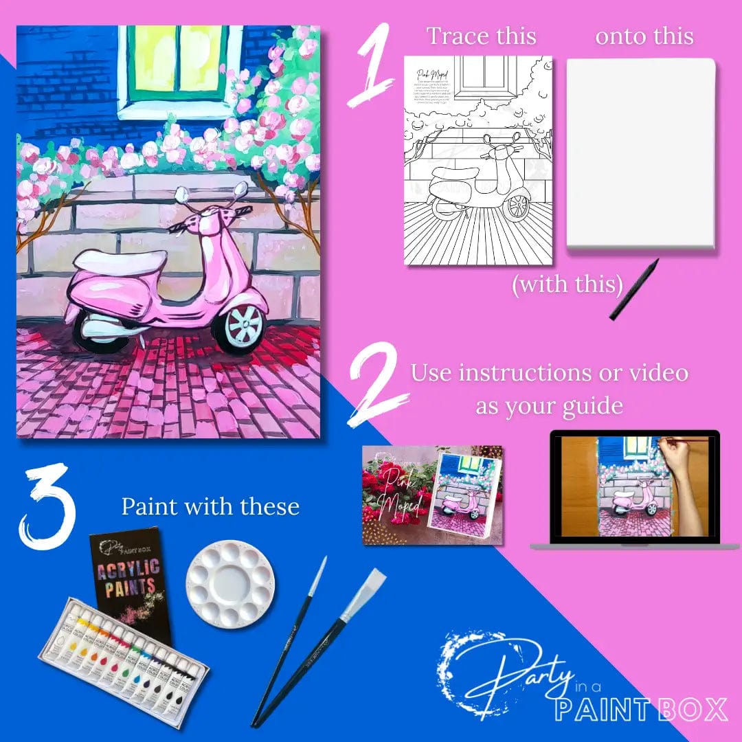 'Pink Moped' Painting Pack