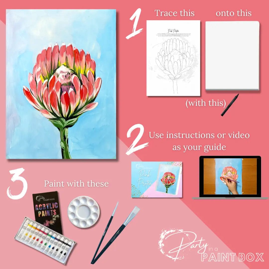 'Pink Protea' Painting Pack