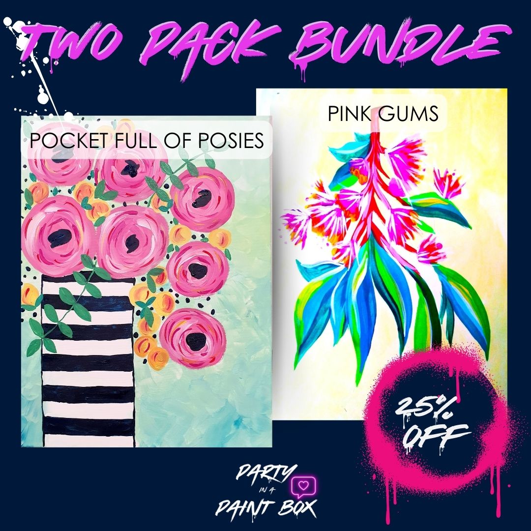 Pocket Full of Posies & Pink Gums 2 Pack Painting Bundle Party in a