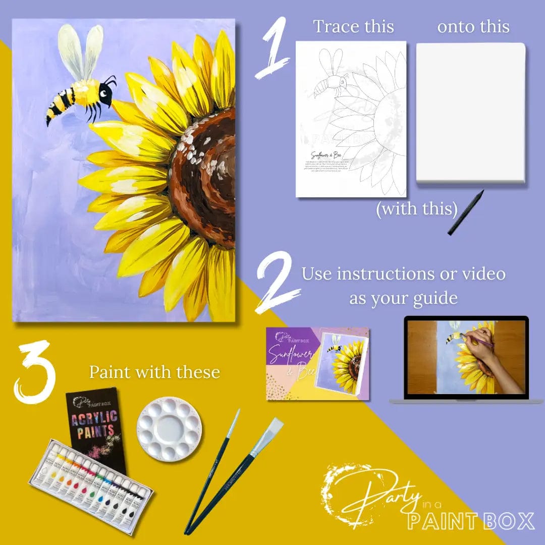 'Sunflower and Bee' Painting Pack