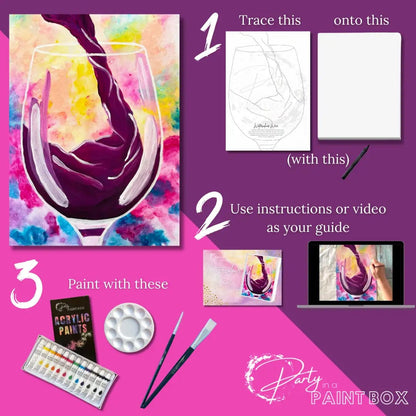 'Watercolour Wine' Painting Pack