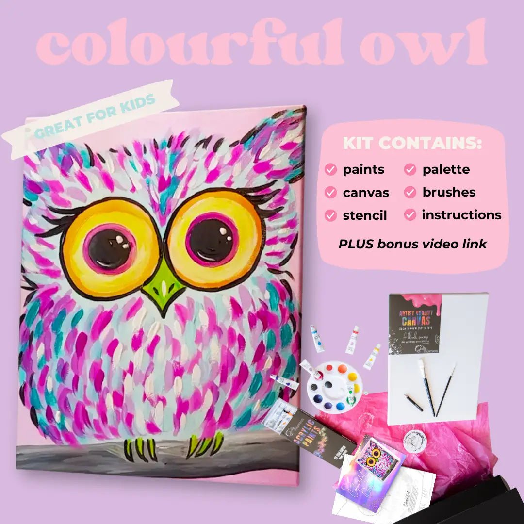 'Colourful Owl' Kit - Party in a Paint Box