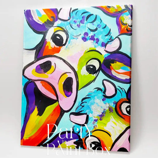 'Peek A Boo Cows' Kit - Party in a Paint Box