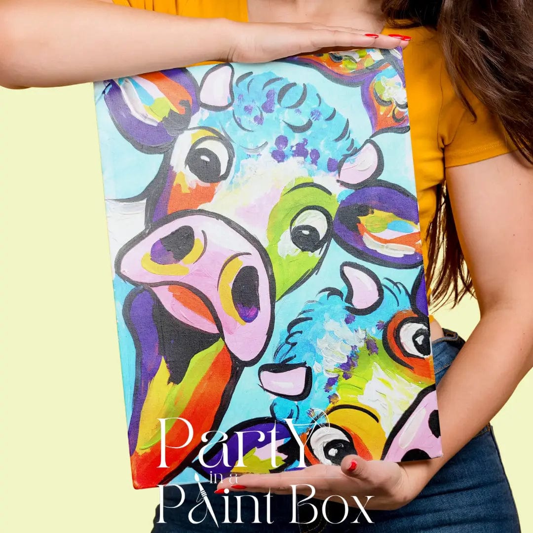 'Peek A Boo Cows' Kit - Party in a Paint Box
