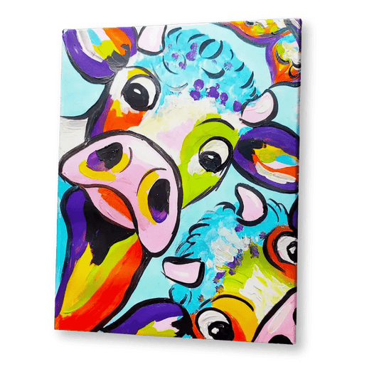 'Peek A Boo Cows' Kit - Party in a Paint Box