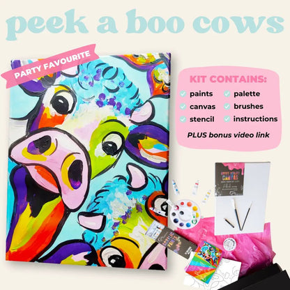 'Peek A Boo Cows' Kit - Party in a Paint Box