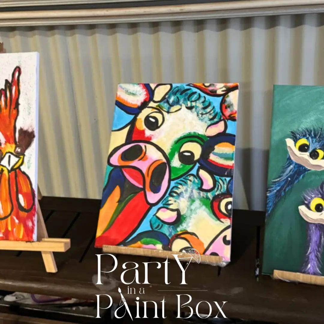 'Peek A Boo Cows' Kit - Party in a Paint Box